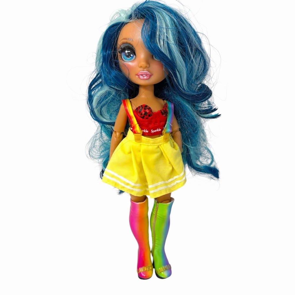 Rainbow High Skylar Bradshaw Series 1 Fashion Doll Blue Hair Shirt Skirt/Overall